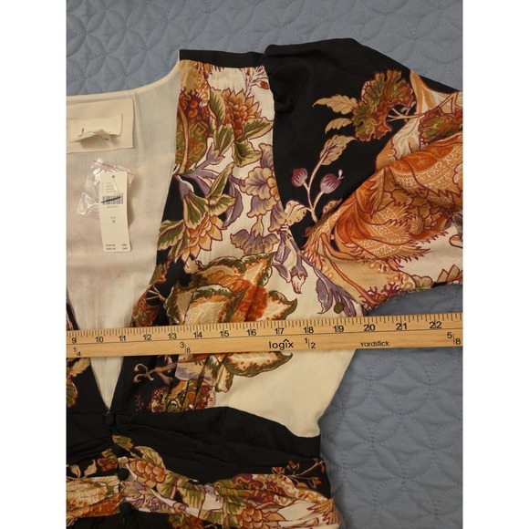 Anthropologie The Catalina Button-Front Dress Size M Black Floral Maxi Dress - Picture 8 of 12